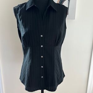 Ann Taylor, sleeveless blouse, color black, size 8